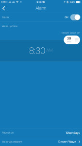 Setting an alarm using the Health Mate app