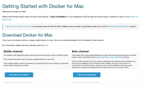 Download docker for Mac