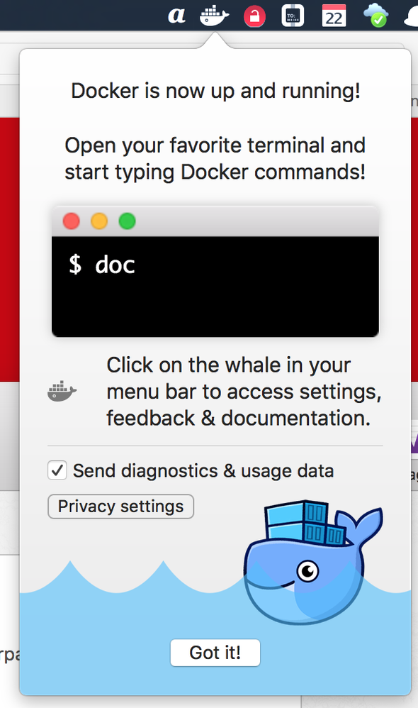 docker is running